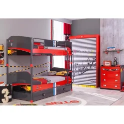 Leen Bakker Cilek - Champion Racer - Commode - Kinderladekast - Auto - 42x74x87 cm - Rood