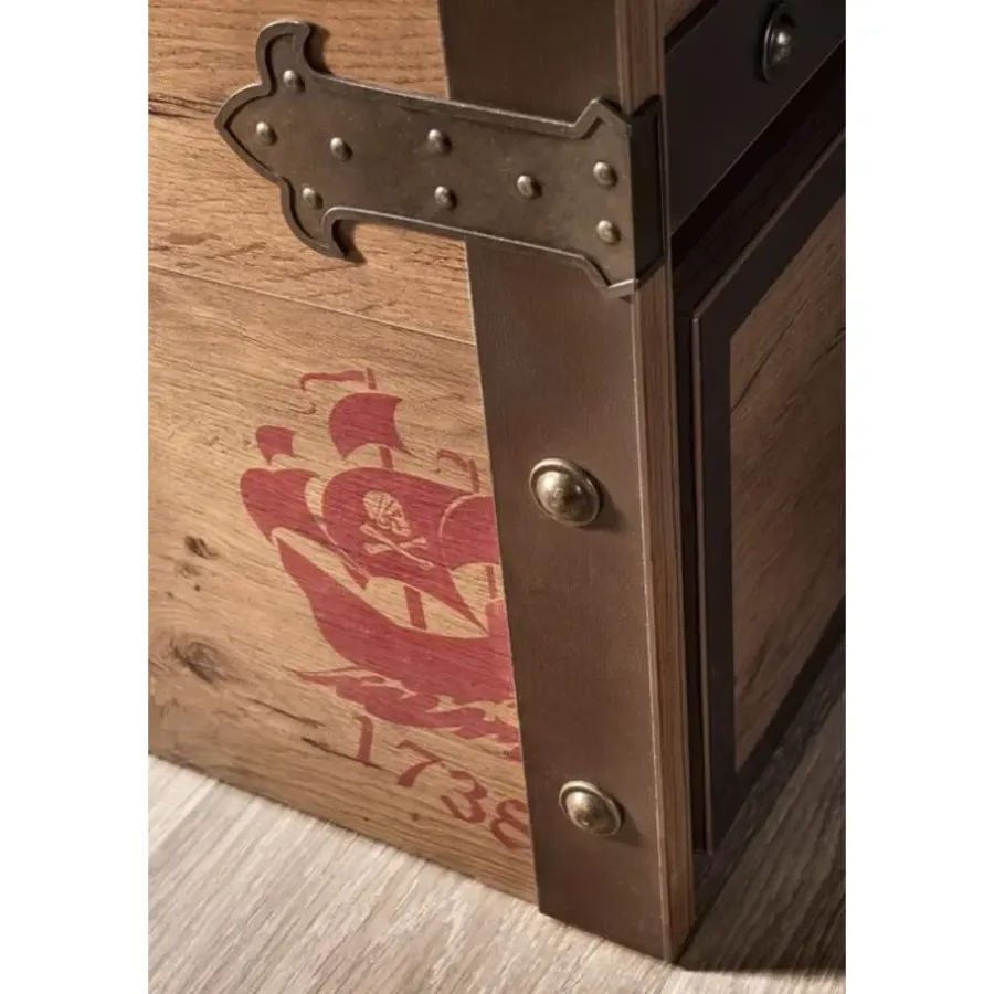 Kinderkledingkasten-Leen Bakker Cilek Black Pirate 3-deurs kledingkast piraten