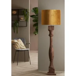 Light & Living Cilinder Lampenkap Gemstone - Goud - Ø50x38cm
