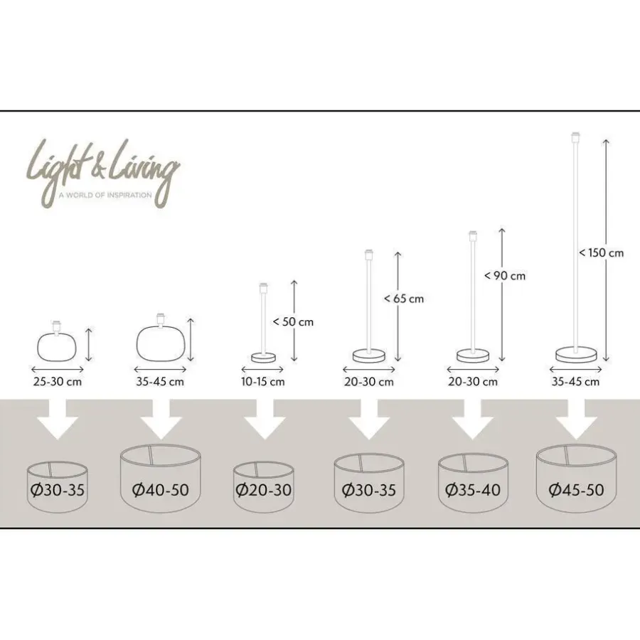 Lampenkappen-Light & Living Cilinder Lampenkap Gemstone - Goud - Ø30x21cm