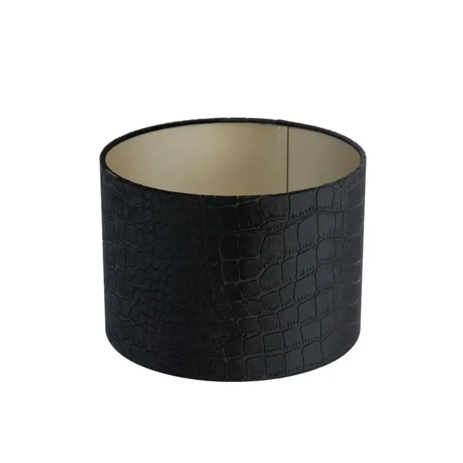 Lampenkappen-Light & Living Cilinder Lampenkap Praya - Zwart - Ø30x21cm