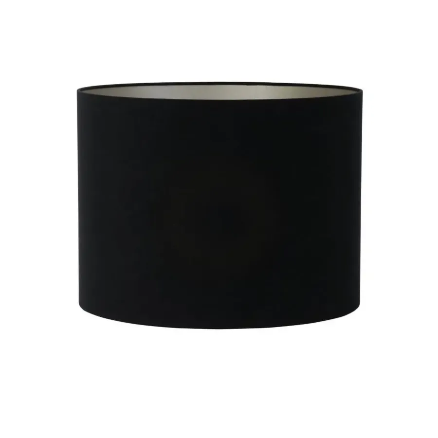 Lampenkappen-Light & Living Cilinder Lampenkap Velours - Zwart - Ø40x30cm