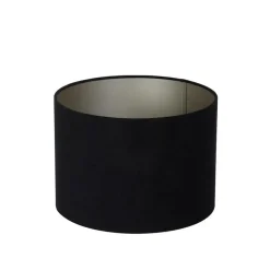 Lampenkappen-Light & Living Cilinder Lampenkap Velours - Zwart - Ø40x30cm