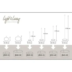 Lampenkappen-Light & Living Cilinder Lampenkap Velours - Zwart - Ø40x30cm