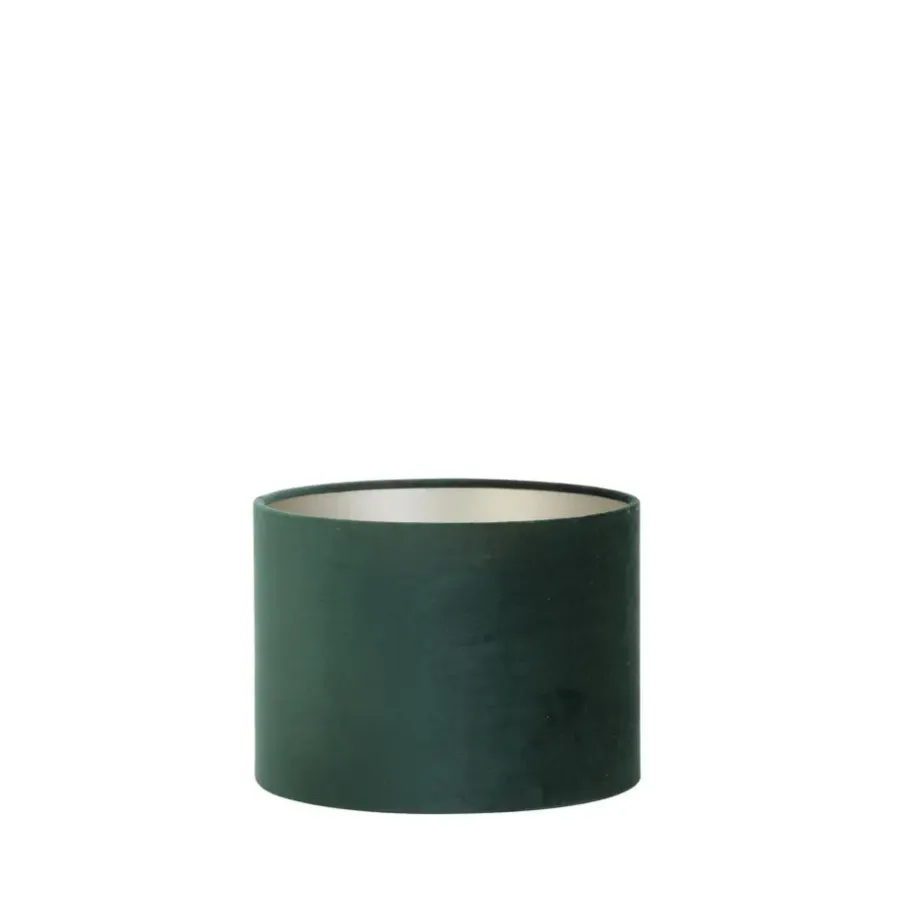 Lampenkappen-Light & Living Cilinder Lampenkap Velours - Dutch Green - Ø30x21cm
