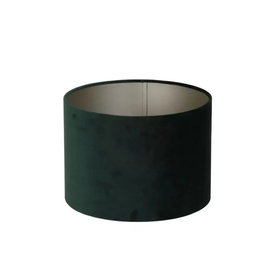 Lampenkappen-Light & Living Cilinder Lampenkap Velours - Dutch Green - Ø30x21cm