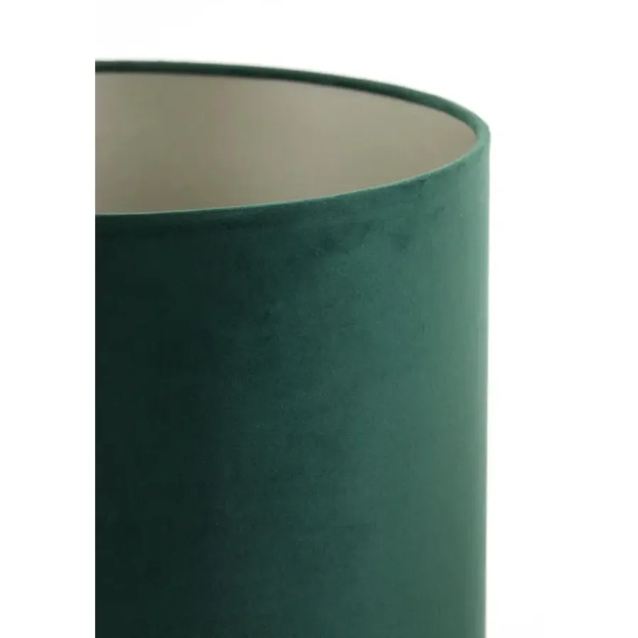 Lampenkappen-Light & Living Cilinder Lampenkap Velours - Dutch Green - Ø30x21cm