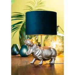 Lampenkappen-Light & Living Cilinder Lampenkap Velours - Dutch Green - Ø30x21cm