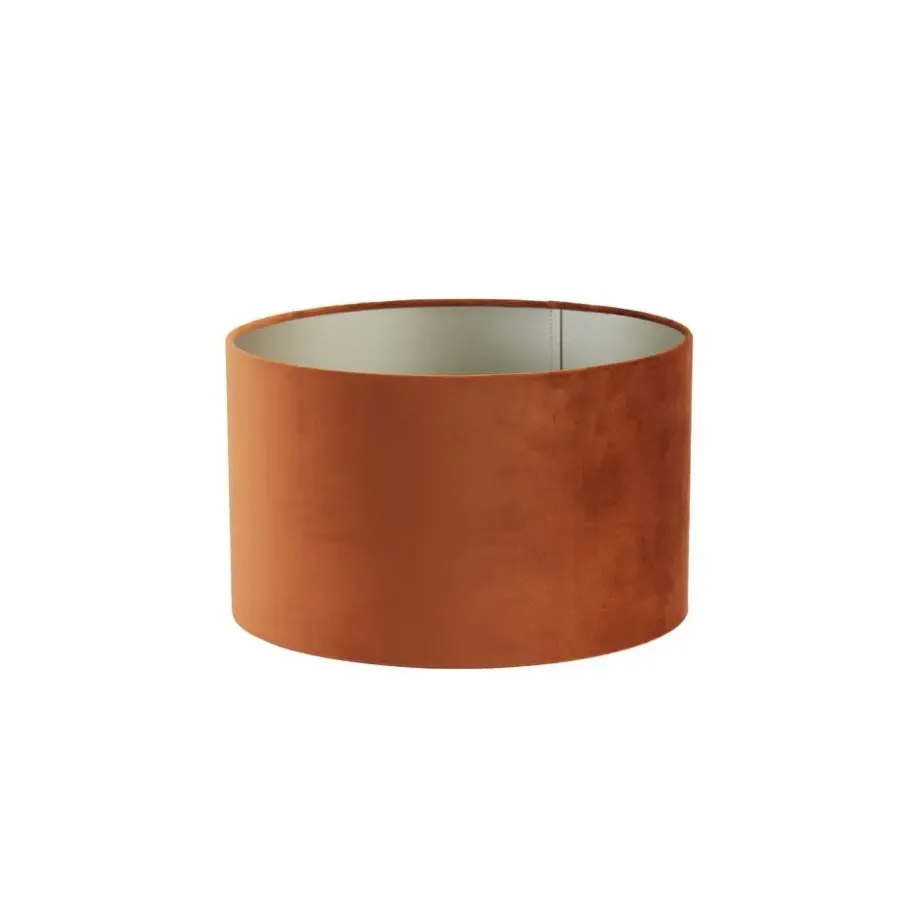 Lampenkappen-Light & Living Cilinder Lampenkap Velours - Terra - Ø30x21cm
