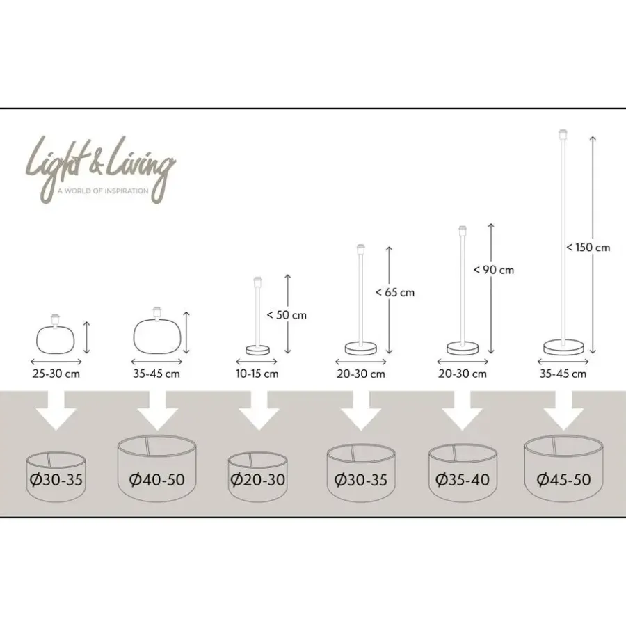 Lampenkappen-Light & Living Cilinder Lampenkap Velours - Terra - Ø40x30cm