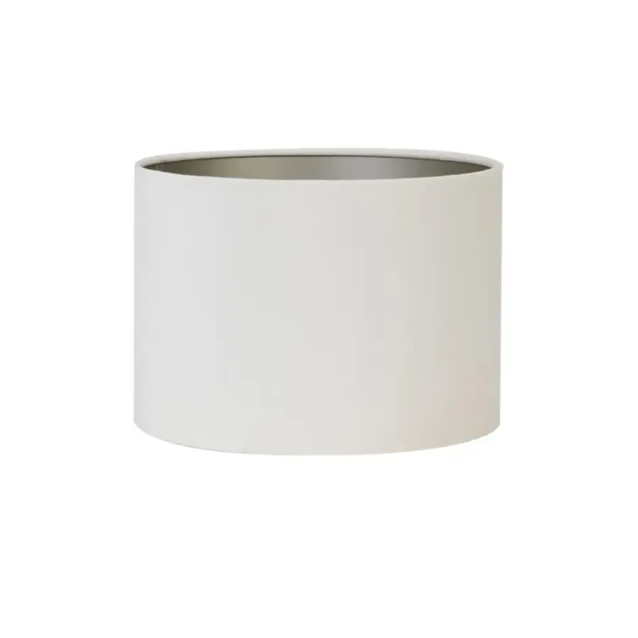 Lampenkappen-Light & Living Cilinder Lampenkap Velours - Wit - Ø30x21cm