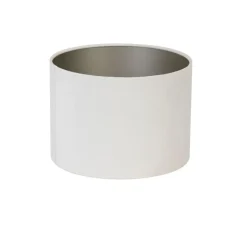 Lampenkappen-Light & Living Cilinder Lampenkap Velours - Wit - Ø30x21cm