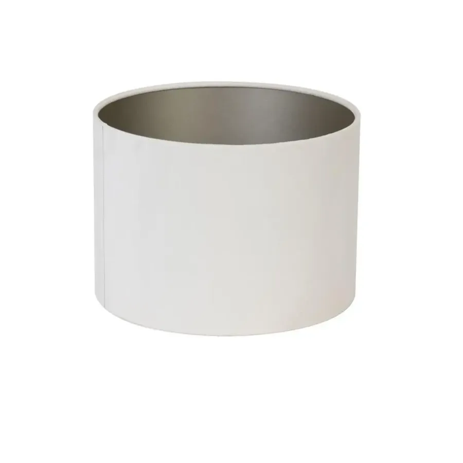 Lampenkappen-Light & Living Cilinder Lampenkap Velours - Wit - Ø30x21cm