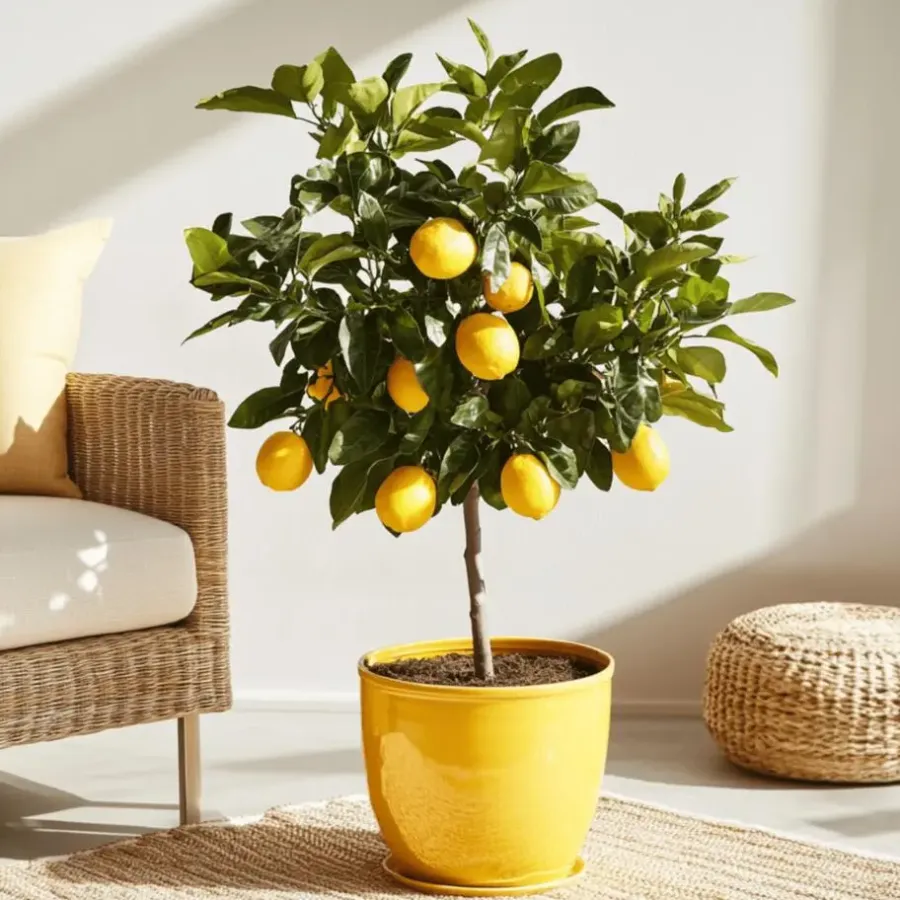 Plant in a Box Citroenboom - Citrus limon - Hoogte 60-70cm - ⌀19cm