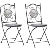 Bistro- & Balkonsets-Beliani CIVITA - Tuinstoel set van 2 - Zwart - Metaal