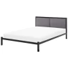 Beliani CLAMART - Tweepersoonsbed - Zwart/Grijs - 140 x 200 cm - Metaal