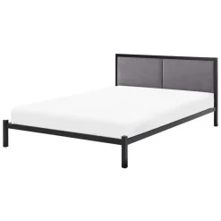 Beliani CLAMART - Tweepersoonsbed - Zwart/Grijs - 140 x 200 cm - Metaal
