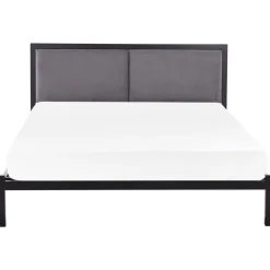 Beliani CLAMART - Tweepersoonsbed - Zwart/Grijs - 140 x 200 cm - Metaal