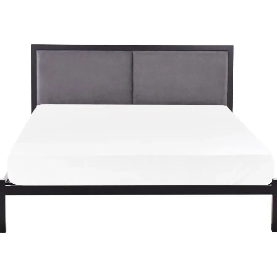 Beliani CLAMART - Tweepersoonsbed - Zwart/Grijs - 140 x 200 cm - Metaal
