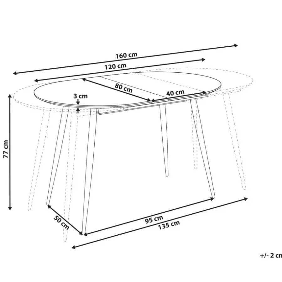 Ronde Eettafels-Beliani CLAVET - Uitschuifbare eettafel - Lichtbruin - MDF