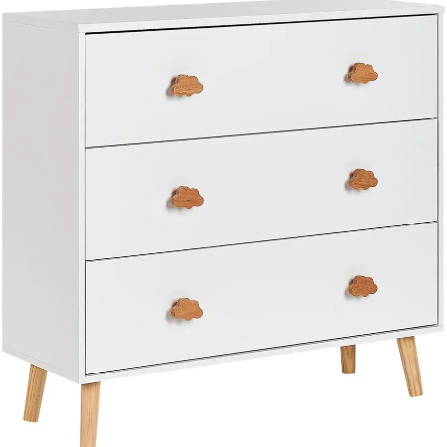 Leen Bakker CLOUDY - Commode - Wit/Lichthout - MDF