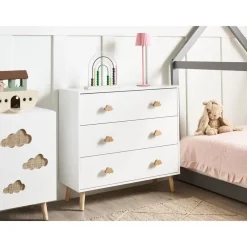 Leen Bakker CLOUDY - Commode - Wit/Lichthout - MDF