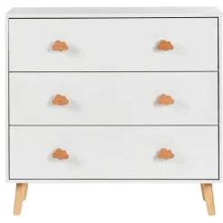 Leen Bakker CLOUDY - Commode - Wit/Lichthout - MDF