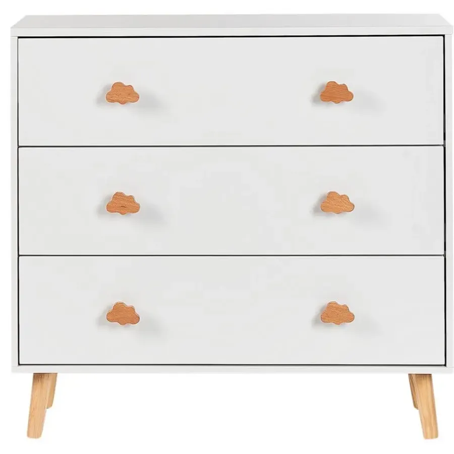 Leen Bakker CLOUDY - Commode - Wit/Lichthout - MDF