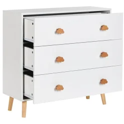 Leen Bakker CLOUDY - Commode - Wit/Lichthout - MDF