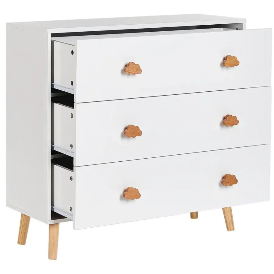 Leen Bakker CLOUDY - Commode - Wit/Lichthout - MDF
