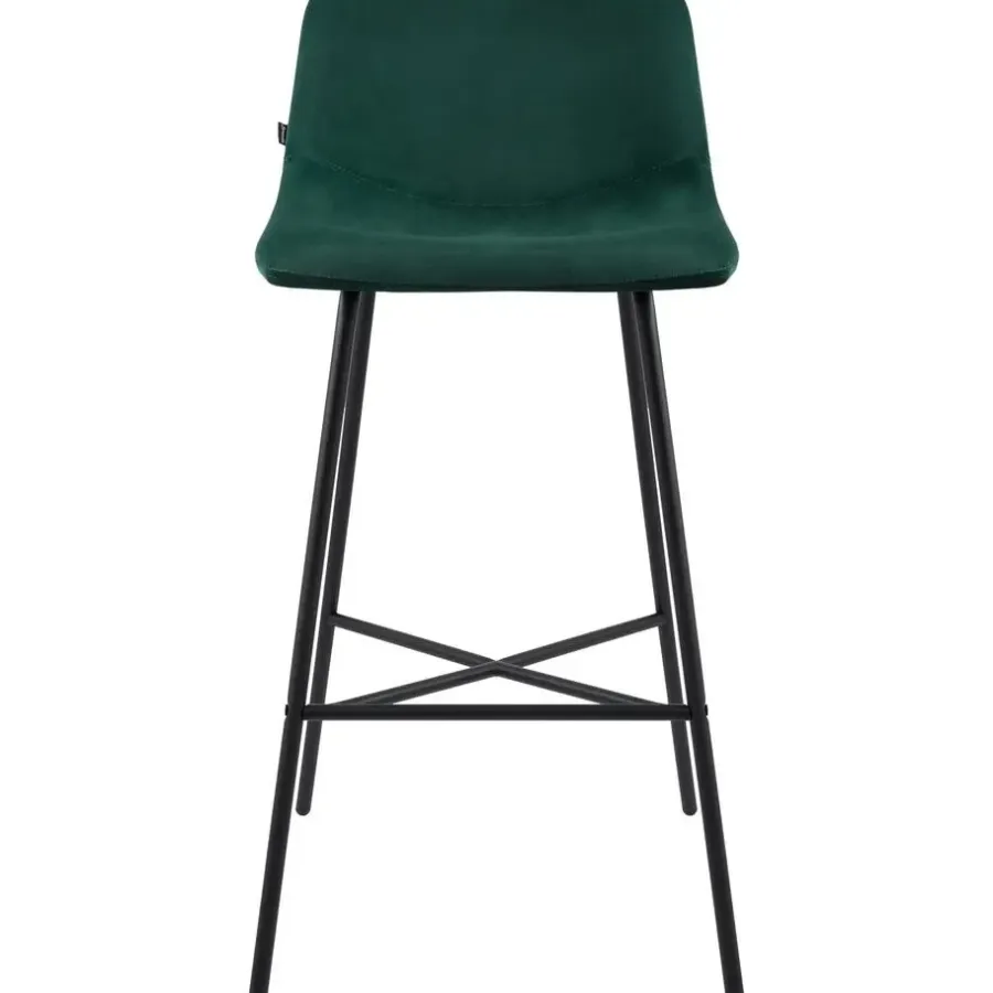 CLP Barkruk Altona zwart Frame - Fluweel - groen