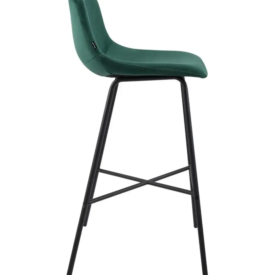 CLP Barkruk Altona zwart Frame - Fluweel - groen