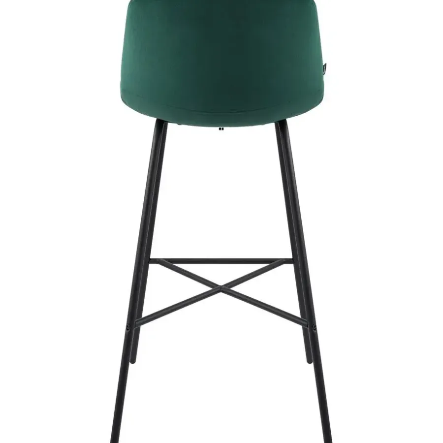 CLP Barkruk Altona zwart Frame - Fluweel - groen