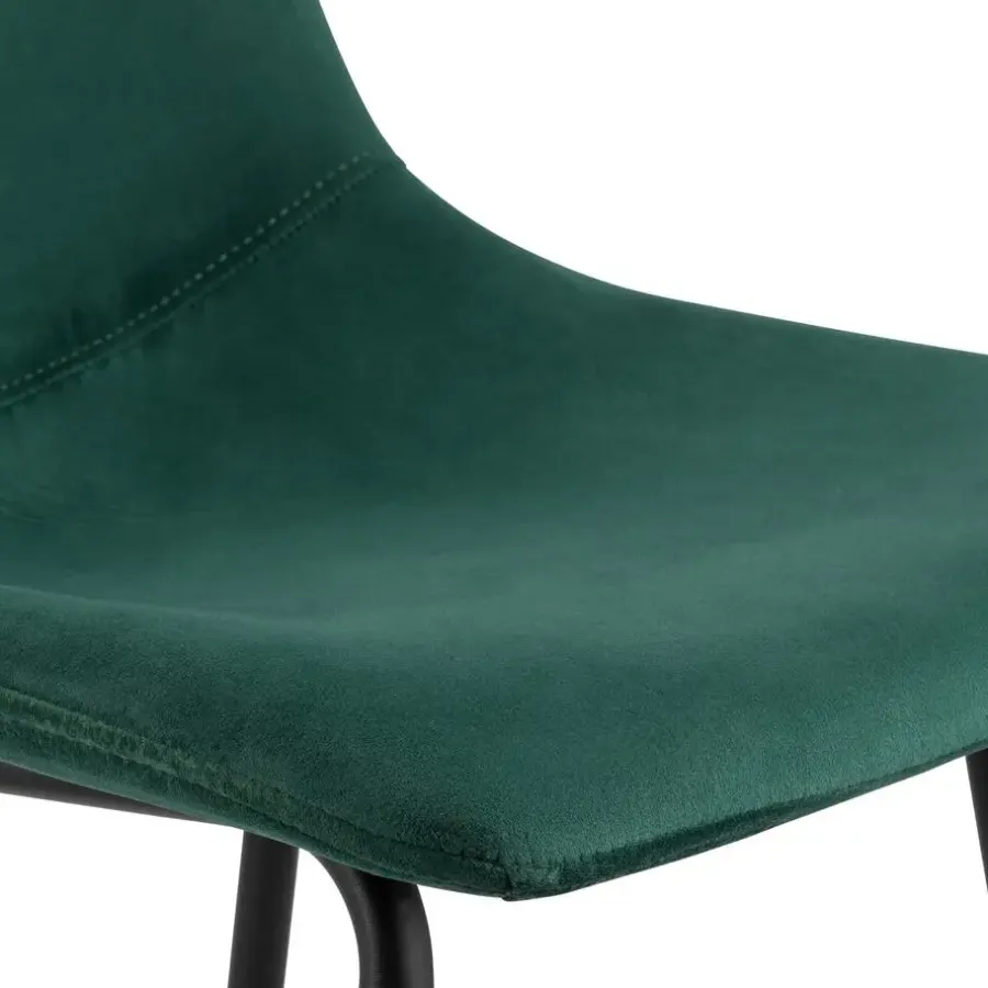 CLP Barkruk Altona zwart Frame - Fluweel - groen
