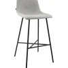 CLP Barkruk Altona zwart Frame - Stof - grijs