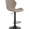 Barkrukken-CLP Barkruk Cork zwart Frame - Stof - taupe
