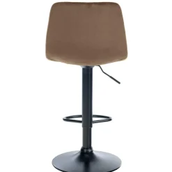 CLP Barkruk Divo zwart Frame - Fluweel - bruin