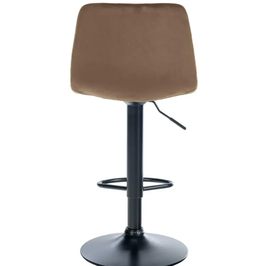 CLP Barkruk Divo zwart Frame - Fluweel - bruin