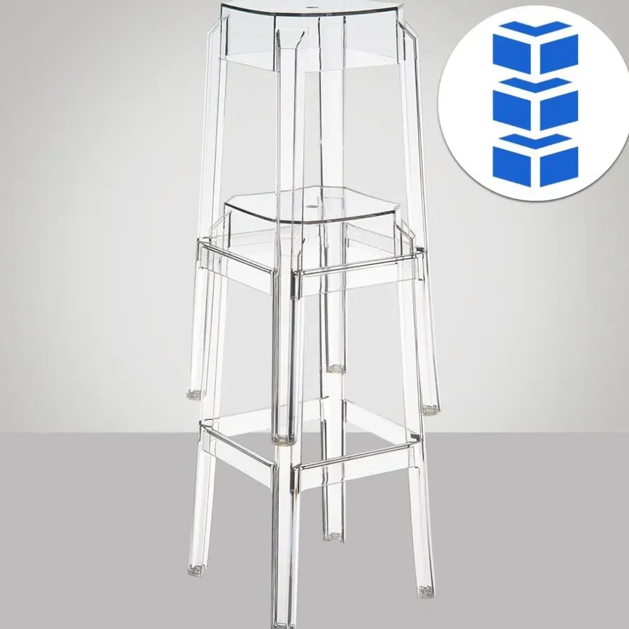 CLP Barkruk FOX natura Frame - Kunststof - transparant