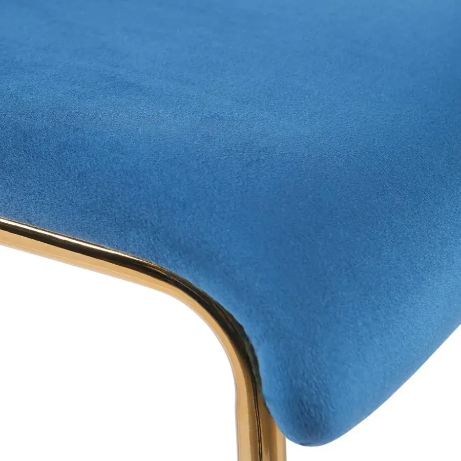 Barkrukken-CLP Barkruk Hoover goud Frame - Fluweel - blauw