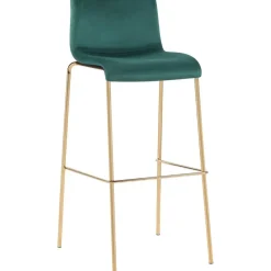 Barkrukken-CLP Barkruk Hoover goud Frame - Fluweel - groen