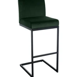 CLP Barkruk Hopewell zwart Frame - Fluweel - groen