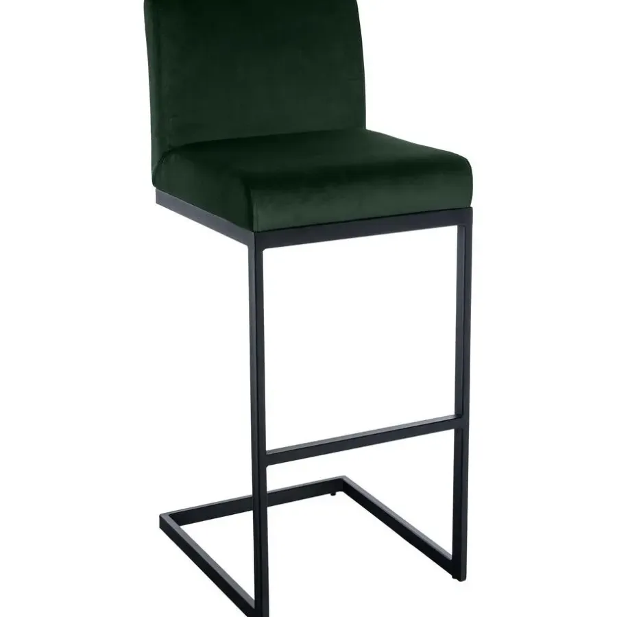 CLP Barkruk Hopewell zwart Frame - Fluweel - groen