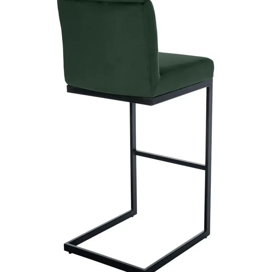 CLP Barkruk Hopewell zwart Frame - Fluweel - groen