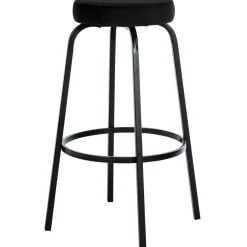 CLP Barkruk Kamari mat zwart Frame - Fluweel - zwart