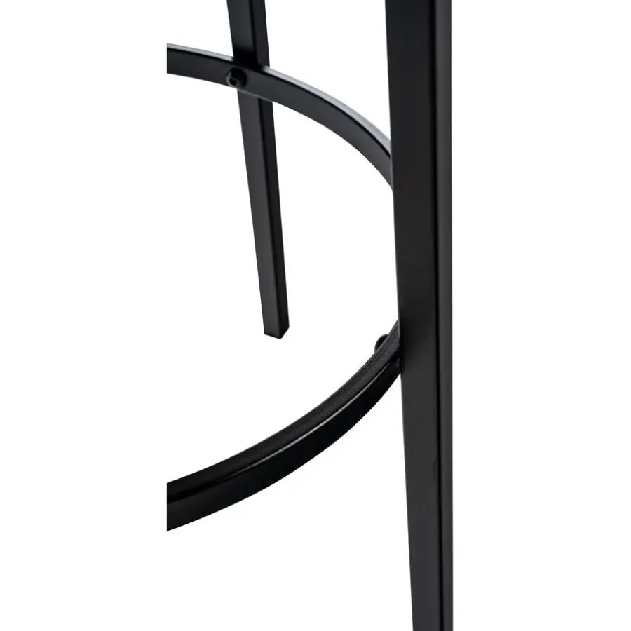 CLP Barkruk Kamari mat zwart Frame - Fluweel - koffie