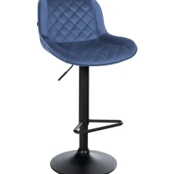 Barkrukken-CLP Barkruk Kasson zwart Frame - Fluweel - blauw