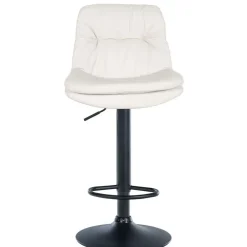 CLP Barkruk Laurel zwart Frame - Kunstleer - wit