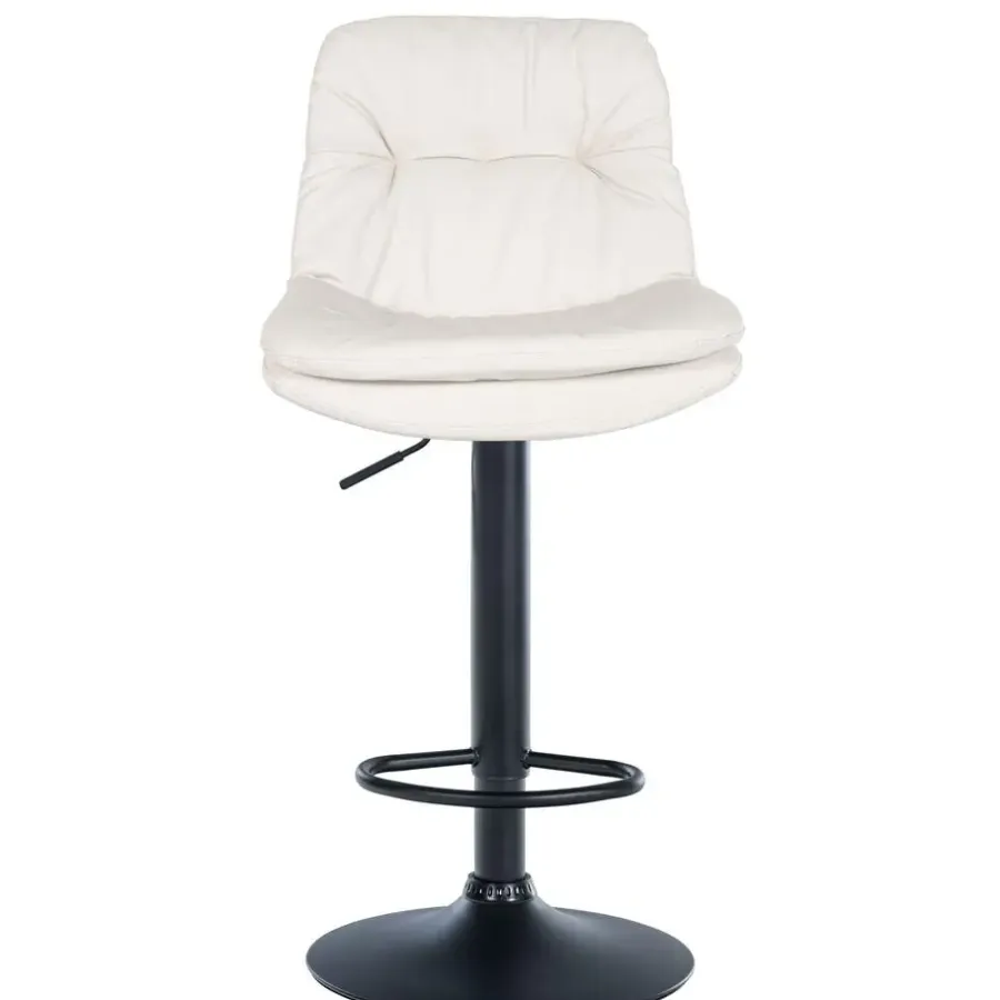 CLP Barkruk Laurel zwart Frame - Kunstleer - wit