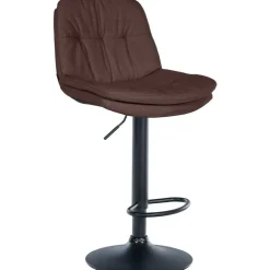 Barkrukken-CLP Barkruk Laurel zwart Frame - Stof - bruin